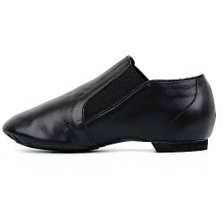 s.lemon Jazz Schuhe,Damen Schwarz Leder Geteilte Sohle Jazz Tanzschuhe 37 von s.lemon