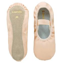 s.lemon Mädchen Ballettschuhe aus Leder Kinder Volle Sohle Ballet Schuhe Rosa 39 von s.lemon