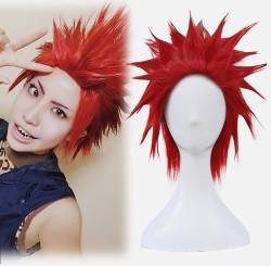 Anime BNHA MHA My Hero Eijiro Kirishima Kurze Rote Cosplay Perücke Haar für Halloween Party Zubehör Perücken von sPeesy
