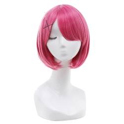 Anime Clearance Mode Frauen 35cm Medium Lange Cosplay Perücken Rosa Gerade Bob Haar Halloween Perücken von sPeesy