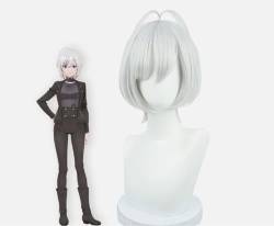 Anime Spy Classroom Hyakki Sibylla Cosplay Perücken 30cm Silber Grau Bob Kunsthaar Halloween Haar Perücke von sPeesy