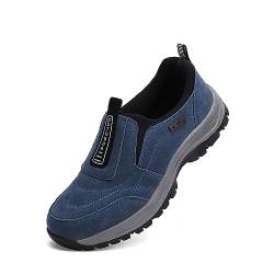 sPeesy Trekking Wanderschuhe für Herren,Slip On Walking Schuhe mit Fußgewölbestütze,leichte Outdoor Schuhe,senioren Freizeitschuhe (Color : Blue, Size : 48-EU/11.5-UK) von sPeesy