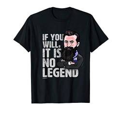 Herzl w/ Israel Flag Jewish Zionist Inspiring Quote Saying T-Shirt von sababa