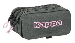 Kappa Silver Pink – Federmäppchen für Kinder, Federmäppchen für Kinder, ideal für Schulkinder, bequem und vielseitig, Qualität und Beständigkeit, 21,5 x 8 x 10 cm, Grau meliert, Grau melange, von safta