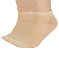 salbsever 10 Paar Durchsichtige Damen Söckchen Dünn Nylon Socken Sommersocken Transparente Strumpfhosen-Socken passend für Mädchen-Party-Socken Damen Homewear Strümpfe von salbsever