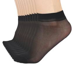 salbsever 10 Paar Knöchel Nylon Socken Sheer Transparente Nylonstrümpfe Damen Strumpfhosen-Socken passend für Mädchen-Party-Socken Damen Homewear Strümpfe Sommersocken von salbsever