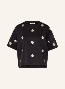 Sandro T-Shirt Mit Pailletten Und Schmucksteinen schwarz von sandro
