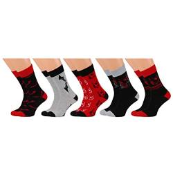 BATMAN Lange Herrensocken in Schwarz und Rot - 5 Paar, OEKO-TEX 43-46 EU / 9-12 UK von sarcia.eu