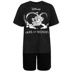 Disney Herren-Kurzarm-Pyjama für den Sommer schwarz und grau L von sarcia.eu