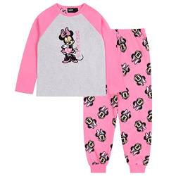 Disney Minnie Maus Pyjama/Schlafanzug für Mädchen, langärmelig, pink-grau 3-4 Jahre von sarcia.eu