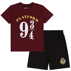 Harry Potter Plattform 9 3/4 Jungen Schlafanzug, Sommerschlafanzug für Jungen, Burgunderrot und schwarz 12 Jahre von sarcia.eu
