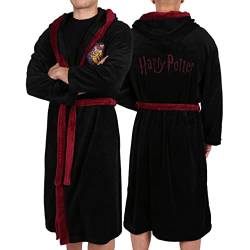 Schwarzer Herren-Bademantel mit Kapuze Harry Potter GRYFFINDOR, Zertfikat ÖKO-TEX STANDARD 100 S von sarcia.eu