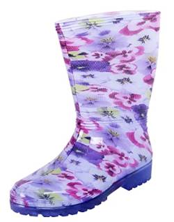 Violette Gummistiefel/Regenstiefel, Blumen RAINNY PRINT DEMAR 40/41 EU von sarcia.eu