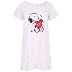 Weißes Nachthemd für Damen mit Herzen Gemustert Snoopy M von sarcia.eu