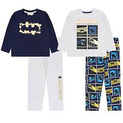 sarcia.eu 2X Grau-dunkelblaues Pyjama/Schlafanzug mit Langen Ärmeln Batman, Zertifikat ÖKO-TEX 5-6 Jahre von sarcia.eu