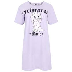 sarcia.eu Helles lilafarbenes Nachthemd für Damen Aristocats Katze Marie atmungsaktive Baumwolle bequem Kurze Ärmel XS von sarcia.eu