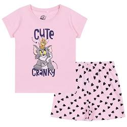 sarcia.eu Pinkes Kinderpyjama/Schlafanzug Kurze Ärmel mit Herzen Gemustert Tom UND Jerry 5 Jahre von sarcia.eu