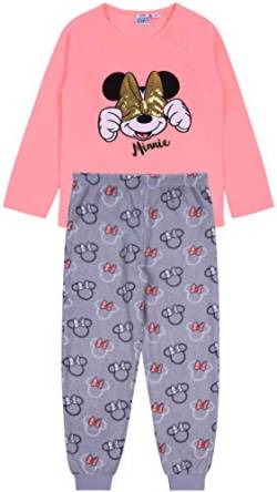 sarcia.eu Pyjama Minnie Mouse mit neonfarbenem Oberteil mit Pailletten und Grauer Hose 9-10 Jahre von sarcia.eu