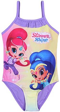 sarcia.eu Shimmer & Shine Einteiliger Badeanzug für Mädchen, violett 7-8 Jahre von sarcia.eu