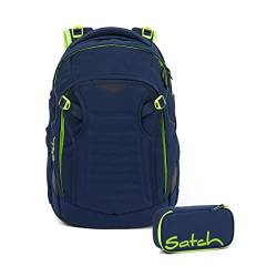 satch Match Schulrucksack Set 2tlg. mit Schlamperbox (Toxic Yellow) von satch