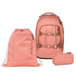 satch Pack Schulrucksack Set 3tlg. inkl. Schlamperbox und Sportbeutel (Nordic Coral) von satch