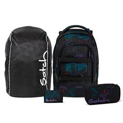 satch Pack Streetwalk Edition Schulrucksack Set 4tlg. (Night Vision), M von satch