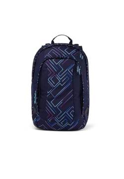 satch air Schulrucksack ab 5. Klasse gepolstert 26L Stauraum standfest Laptopfach Purple Laser - Dunkelblau von satch