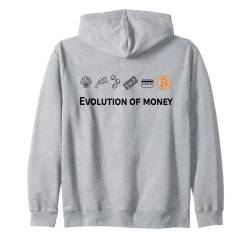 Bitcoin Evolution of Money Statement BTC 21 Million Geld Kapuzenjacke von satoshistore.io
