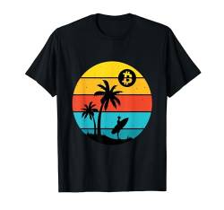 Bitcoin Surfing Miami BTC Vintage Palmen Party T-Shirt von satoshistore.io