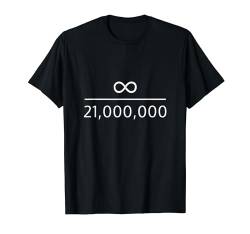 Infinity divided by 21 Million Mio Crypto Bitcoin T-Shirt von satoshistore.io
