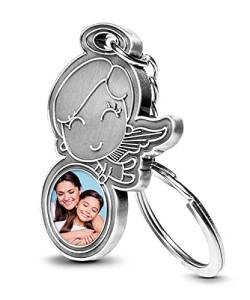 schenkYOU Premium Schutzengel Schlüsselanhänger mit Foto auf Metall – personalisierte Geschenkidee für deine Lieblingsmenschen - Muttertag, Vatertag von schenkYOU
