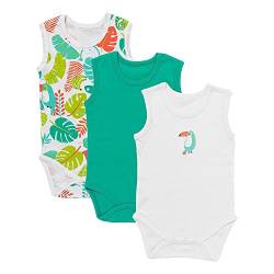 Schlummersack ärmellos Baby Body Set 100% Bio Baumwolle Tropical Größe 92 18-24 Monate | 3 Stück Body Baby Mädchen - Sommer Babybody ohne Arm Bio Baumwolle | Baby Bodys Mädchen, Bodys Baby Mädchen Set von schlummersack