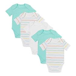 schlummersack Baby Body Set 100% Bio Baumwolle Kurzarm Unisex Regenbogen Größe 86 12-18 Monate | 5 Stück Body Baby Mädchen Jungen | Babybody Kurzarm Set | Sommer Bodys Kurzarmbody von schlummersack