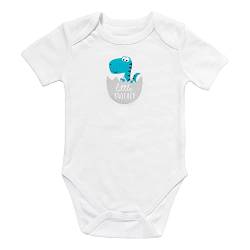 schlummersack Baby Body mit Spruch kurzarm Unisex Little Brother Größe 74 6-9Monate | Statement Baby Body Mädchen Junge | Body Baby - Babybody 100% Bio Baumwolle von schlummersack