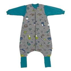 schlummersack Baby Schlafsack mit Füßen 2.5 Tog 80 cm Dino aus Modal | Schlafsack mit Beinen und verlängerten Bündchen für eine Körpergröße von 80-90cm | Schlafsack mit Ärmel von schlummersack