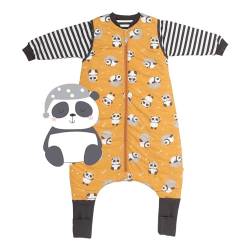 schlummersack Baby Schlafsack mit Füßen ganzjährig 2.5 Tog 80 cm Panda | Schlafsack mit Beinen und verlängerten Bündchen für eine Körpergröße von 80-90cm | Schlafsack mit Ärmel von schlummersack