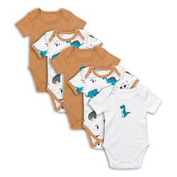 schlummersack Kurzarm Baby Body Set 100% Bio Baumwolle Jurassic Größe 80 9-12 Monate | 5 Stück Body Baby Junge - Sommer Babybody Kurzarm Bio Baumwolle | Baby Bodys Jungen, Bodys Baby Jungen Pack von schlummersack