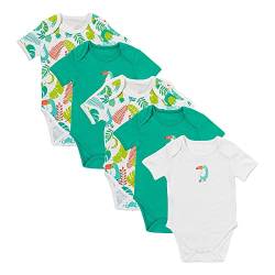 schlummersack Kurzarm Baby Body Set 100% Bio Baumwolle Tropical Größe 74 6-9 Monate | 5 Stück Body Baby Mädchen - Sommer Babybody Kurzarm Bio Baumwolle | Baby Bodys Mädchen, Bodys Baby Mädchen Pack von schlummersack