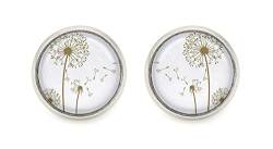 Damen Ohrstecker Pusteblume Samen Motiv Cabochon Ohrringe silber-farben von schmuck-stadt