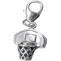 schmuck23 Charm-Einhänger Charm Anhänger Basketball Korb 925 Silber Kettenanhänger (1-tlg), Für Armband, Halskette oder Schlüsselanhänger von schmuck23