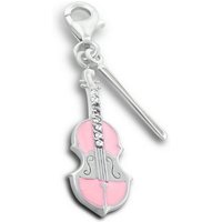 schmuck23 Charm-Einhänger Charm Anhänger Geige Violine 925 Silber Kettenanhänger (1-tlg), Für Armband, Halskette oder Schlüsselanhänger von schmuck23