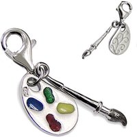 schmuck23 Charm-Einhänger Charm Anhänger Pinsel Farbe 925 Silber Kettenanhänger (1-tlg), Für Armband, Halskette oder Schlüsselanhänger von schmuck23