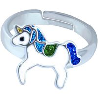 schmuck23 Fingerring Kinder Ring Einhorn Pferd 925 Silber, Kinderschmuck Mädchen Silberring Geschenk von schmuck23