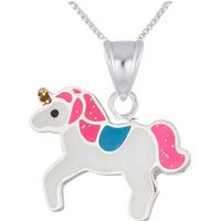 schmuck23 Kettenanhänger Anhänger Kette Einhorn 925 Silber Kinder Mädchen (Halskette mit Anhänger), Silberanhänger Kettenanhänger Kinderschmuck Halskette von schmuck23