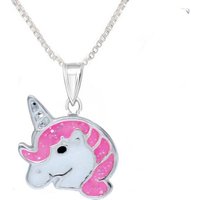 schmuck23 Kettenanhänger Anhänger Kette Einhorn 925 Silber Kinder Mädchen (Halskette mit Anhänger), Silberanhänger Kettenanhänger Kinderschmuck Halskette von schmuck23