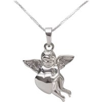 schmuck23 Kettenanhänger Anhänger Kette Engel Schutzengel Herz 925 Silber (Anhänger und Kette), Silberanhänger Symbol Kinder Damen Mädchen Halskette Kette Panzerkette von schmuck23