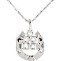 schmuck23 Kettenanhänger Anhänger Kette Good Luck Glück Hufeisen 925 Silber (Anhänger mit Kette), Silberanhänger Symbol Glücksbringer Liebe Damen Mädchen Halskette Kette Panzerkette von schmuck23