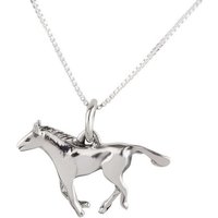 schmuck23 Kettenanhänger Anhänger Kette Pferd Pony Galopp 925 Sterling Silber (Anhänger mit Kette), Silberanhänger Symbol Kinder Damen Mädchen Halskette Kette Panzerkette von schmuck23