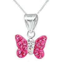 schmuck23 Kettenanhänger Anhänger Kette Schmetterling 925 Silber Kinder Mädchen (Halskette mit Anhänger), Silberanhänger Kettenanhänger Kinderschmuck Halskette von schmuck23