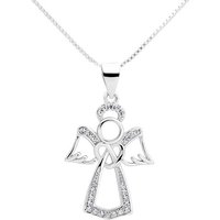 schmuck23 Kettenanhänger Anhänger mit Kette Engel Schutzengel Herz 925 Silber (Anhänger mit Kette), Zirkonia Silberanhänger Symbol Schutz Liebe Damen Mädchen Halskette Kinder von schmuck23